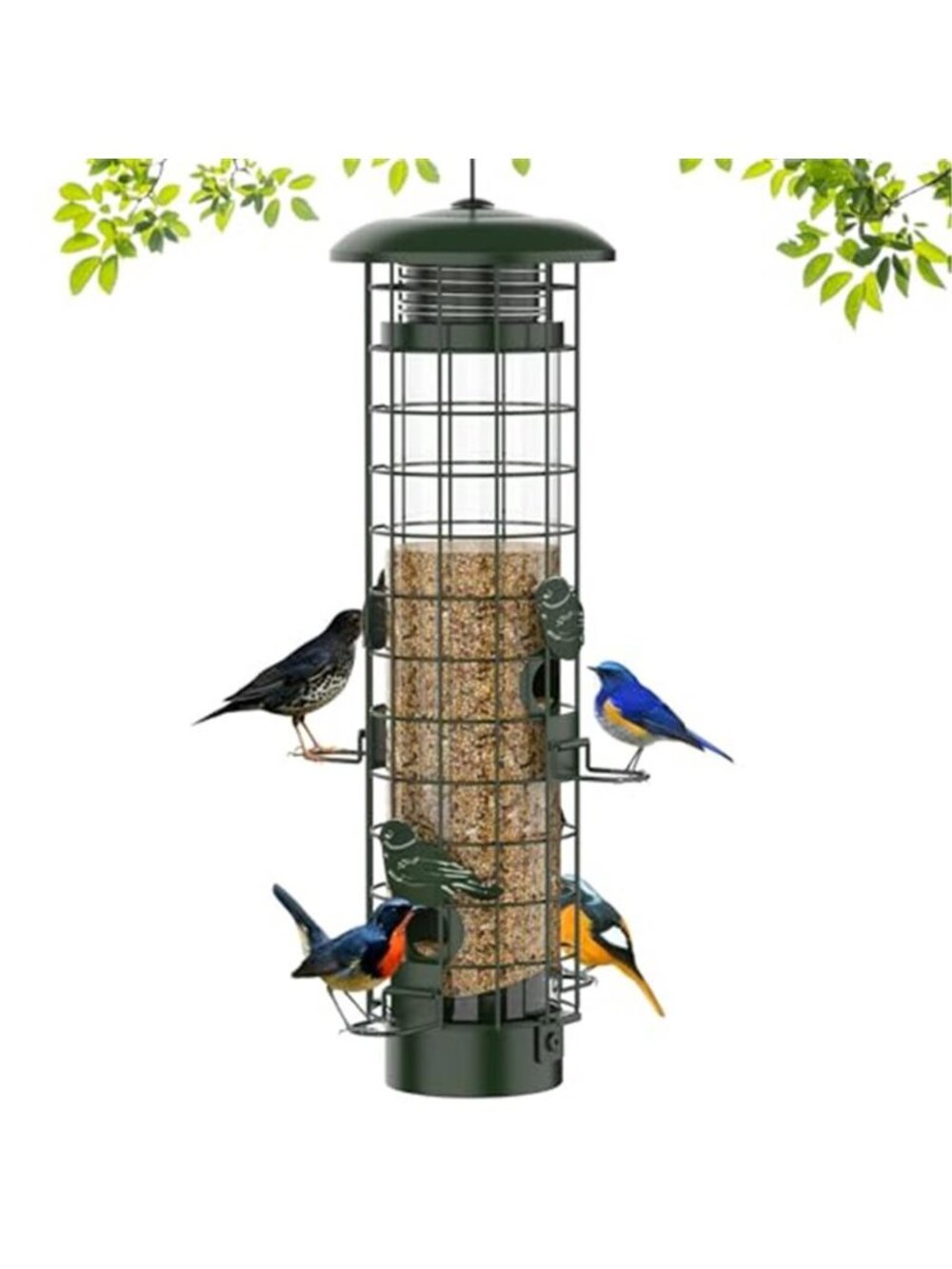New Squirrel Proof Bird Feeder,Metal Mesh Bird Feeders for Outdoors Hanging